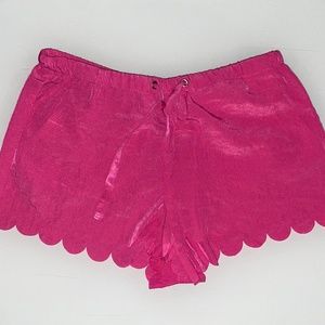 H&M Scalloped Silky Pink Shorts